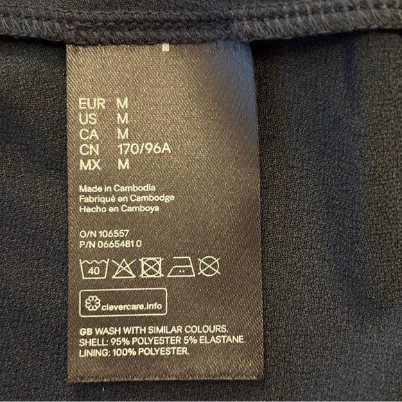 NWT H&M Navy Blue Faux Wrap Midi Dress Size Medium M - Picture 5 of 5